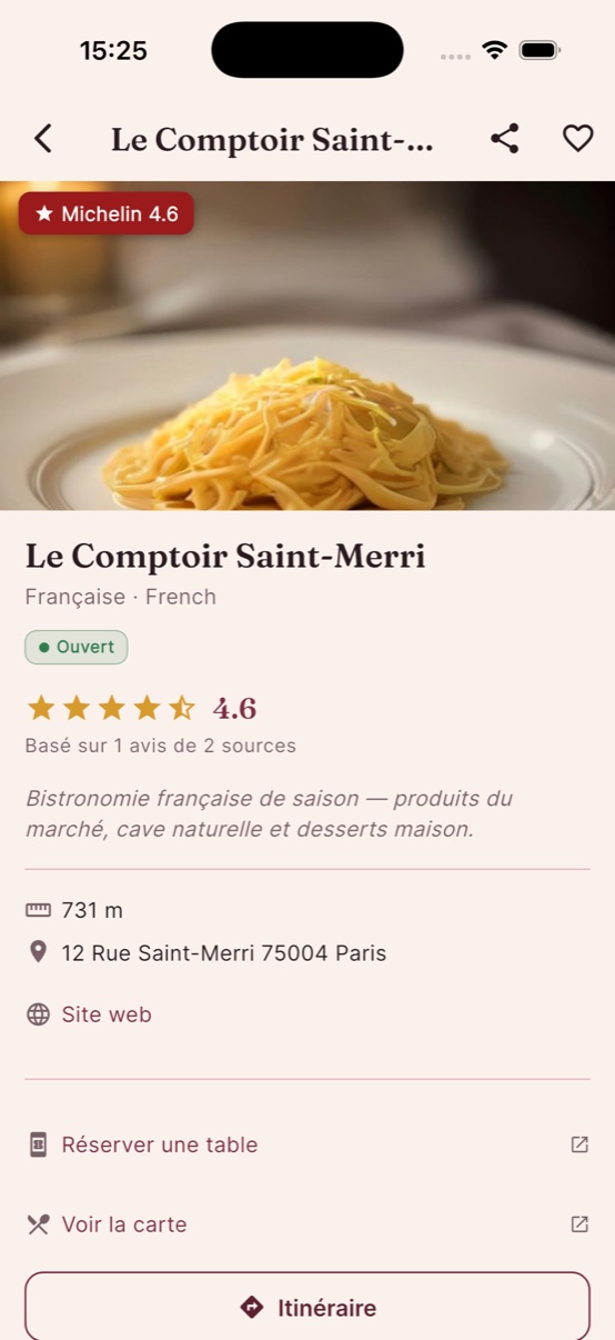 Restovia — fiche restaurant